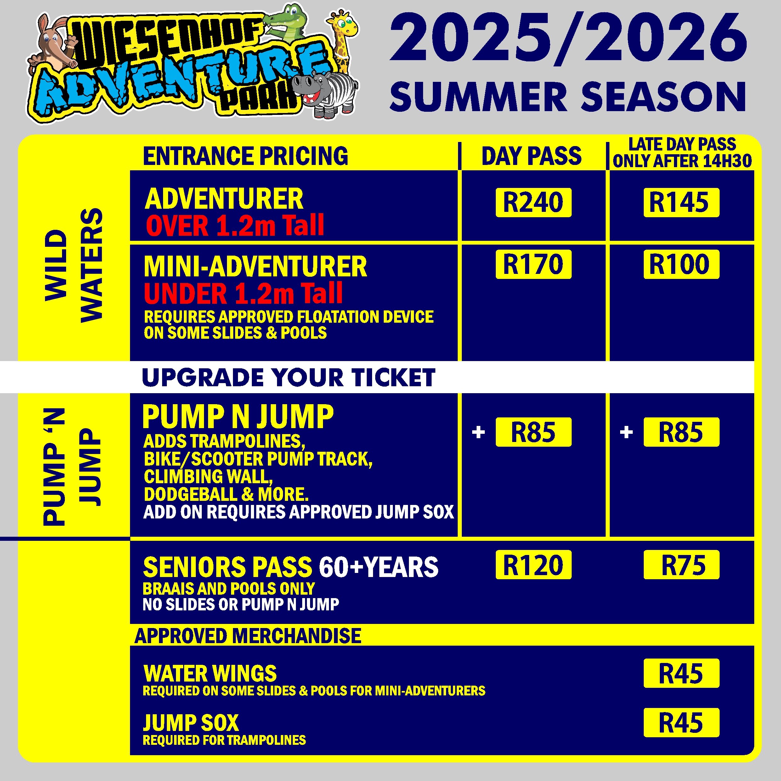 wiesenhof adventuer park prices 2025/2026